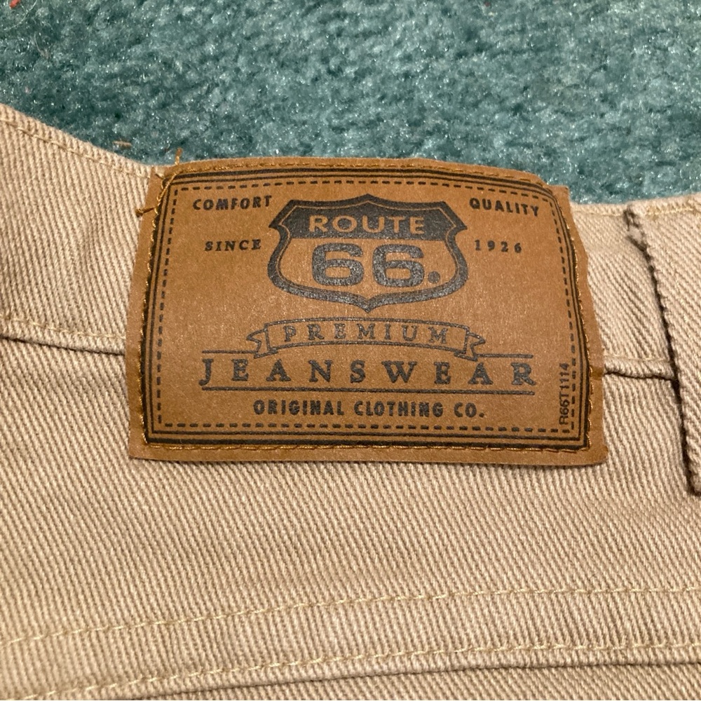 NWT Route 66 Vintage 90s Jeans Stretch Fit High Rise Denim Tan Size 15/16 - Picture 2 of 12